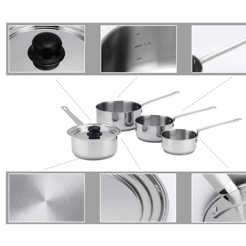 SA118115 Stainless steel cookware set with multi size SS lid图3