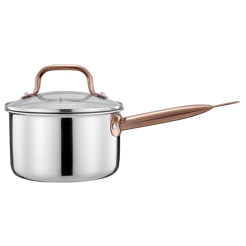 16cm tri-ply Aluminium core stainless steel sauce pan with plated handle图3