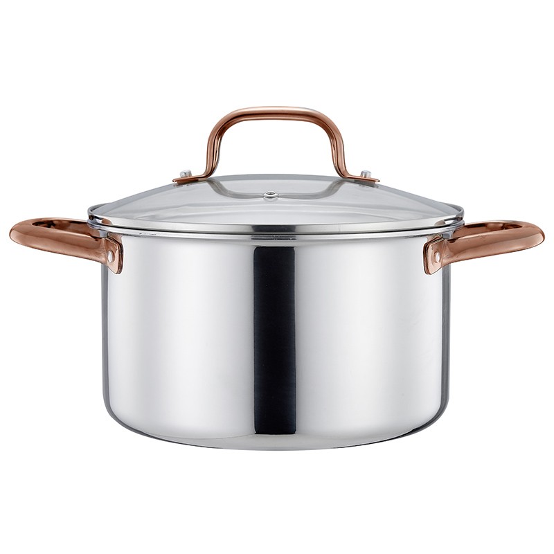 Tri-ply Aluminium core stainless steel Dutch oven with plated handle图3