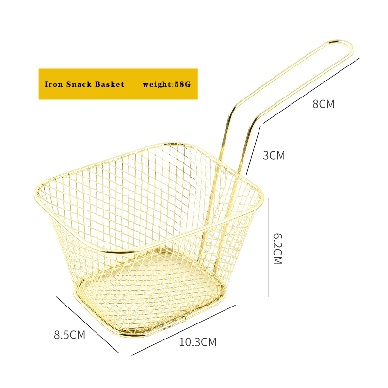 Nordic style wrought iron snack blue French fries fried basket mesh sieve restaurant snack American图3