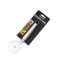 pizza cutter,S/S410,lenght22cm, 89G,mirror polish, hanging eyelet.each piece tied on card with eurol