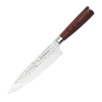 8" Damascus knife: 2.2mm, material: s/s 18/0 and color wood handle, 1pc/eva tray + gift box
