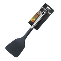 spatula: 34.5x9.5cm,  material: s/s 18/0 handle  and nylon head, 1pc/tired card