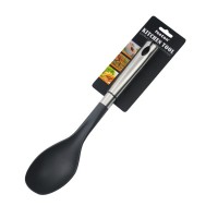 spoon: 33.5x7cm,  material: s/s 18/0 handle and nylon head, 1pc/tired card