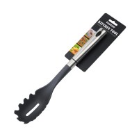 pasta spoon: 33.5x6cm,  material: s/s 18/0 handle and nylon head, 1pc/tired card