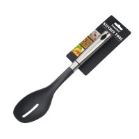 slotted spoon: 33.5x7cm,  material: s/s 18/0 handle and nylon head, 1pc/tired card