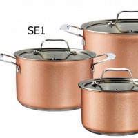 SE1 seamless base high temperature coating 6 pcs cookware set