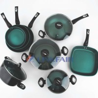 12-Piece Stackable Cookware set, Non-stick coating Forged Pots and Pans Set