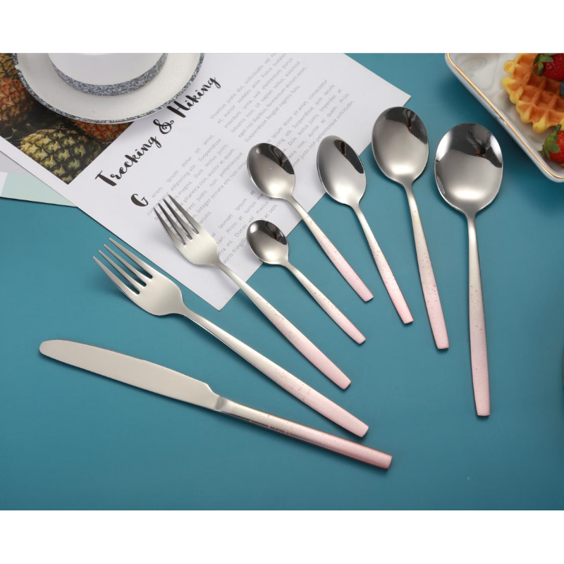 Luxury SS430 colorful curtlery knife spoon fork set stainless steel knives and forks cutlery with pa图3