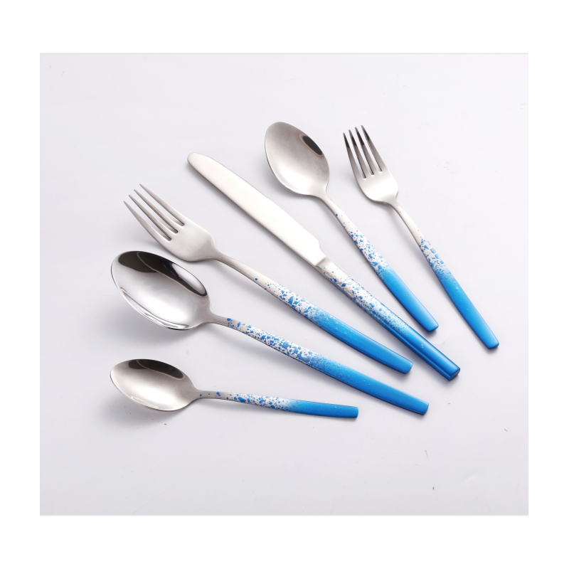 Luxury SS430 colorful curtlery knife spoon fork set stainless steel knives and forks cutlery with pa图4