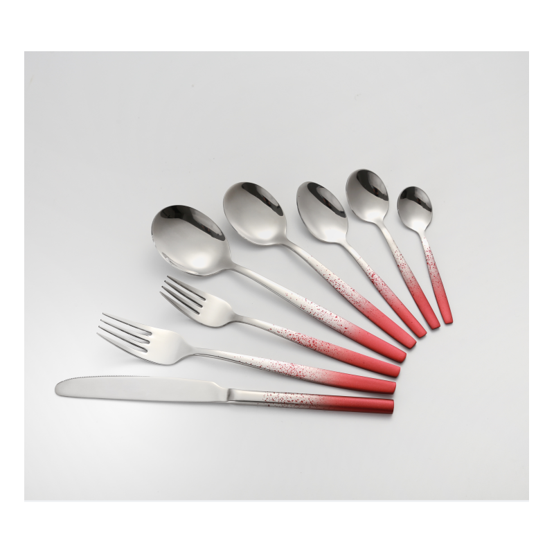 Luxury SS430 colorful curtlery knife spoon fork set stainless steel knives and forks cutlery with pa图5