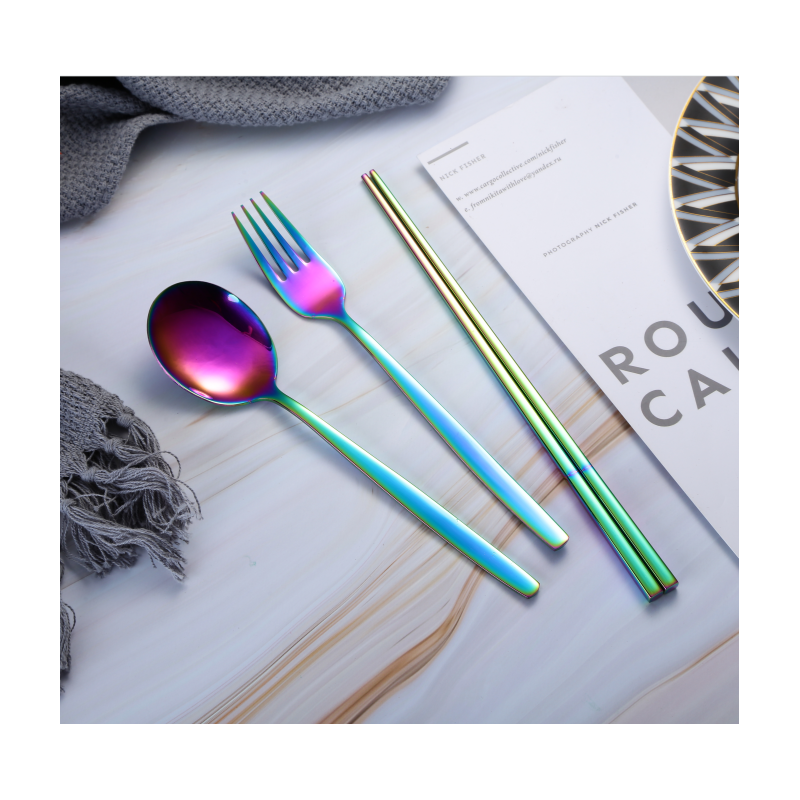 Factory sale eco friendly wedding cutlery set stainless steel juego de cubiertos flatware setrose go图3