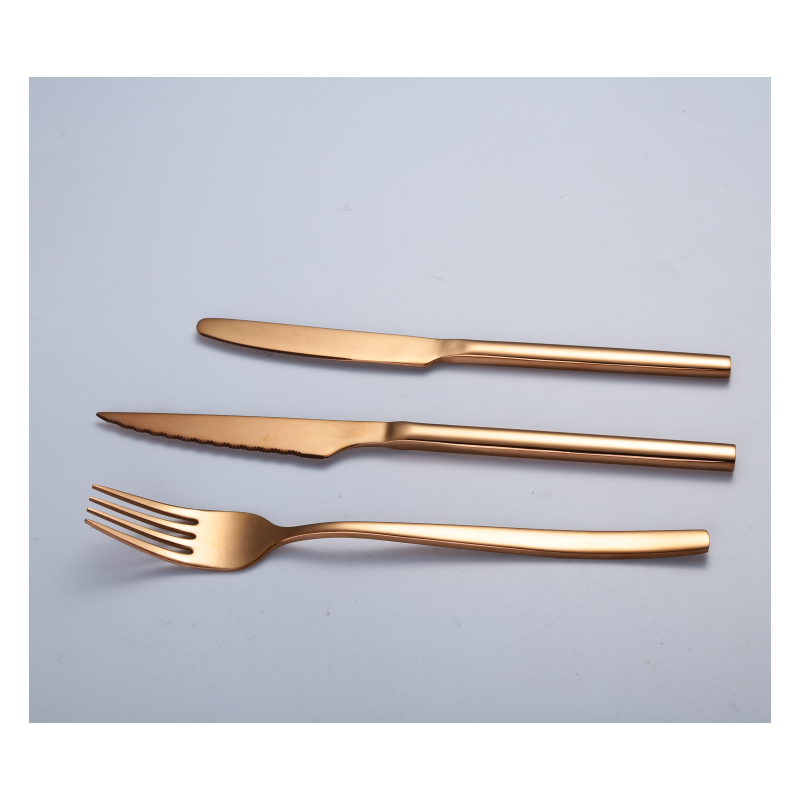 Factory sale eco friendly wedding cutlery set stainless steel juego de cubiertos flatware setrose go图4