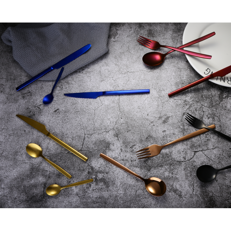 Factory sale eco friendly wedding cutlery set stainless steel juego de cubiertos flatware setrose go图5