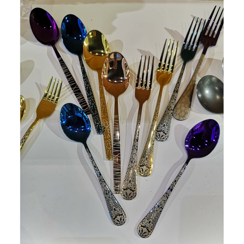 Factory direct stainless steel cutlery set wedding fork spoon knife black copper rose gold cutlery w图2