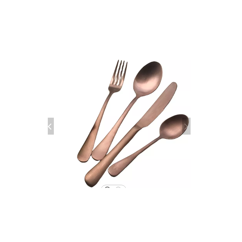 Factory direct stainless steel cutlery set wedding fork spoon knife black copper rose gold cutlery w图3
