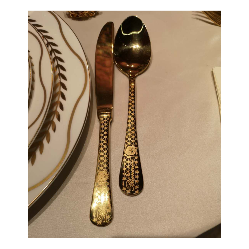 Factory direct stainless steel cutlery set wedding fork spoon knife black copper rose gold cutlery w图5