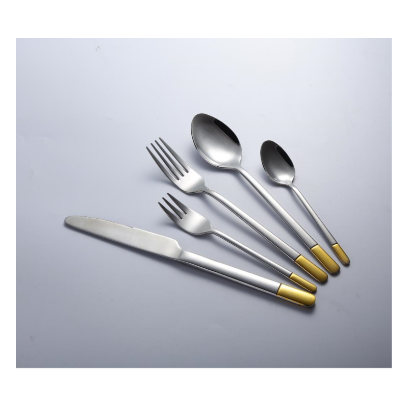Amazon top seller wholesale 1810 304 silver cutlery set stainless steel gold-plated wedding flatware图4