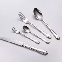 Wholesale 430 stainless steel unique restaurant flatware set spoons fork knife dining cutlery set
