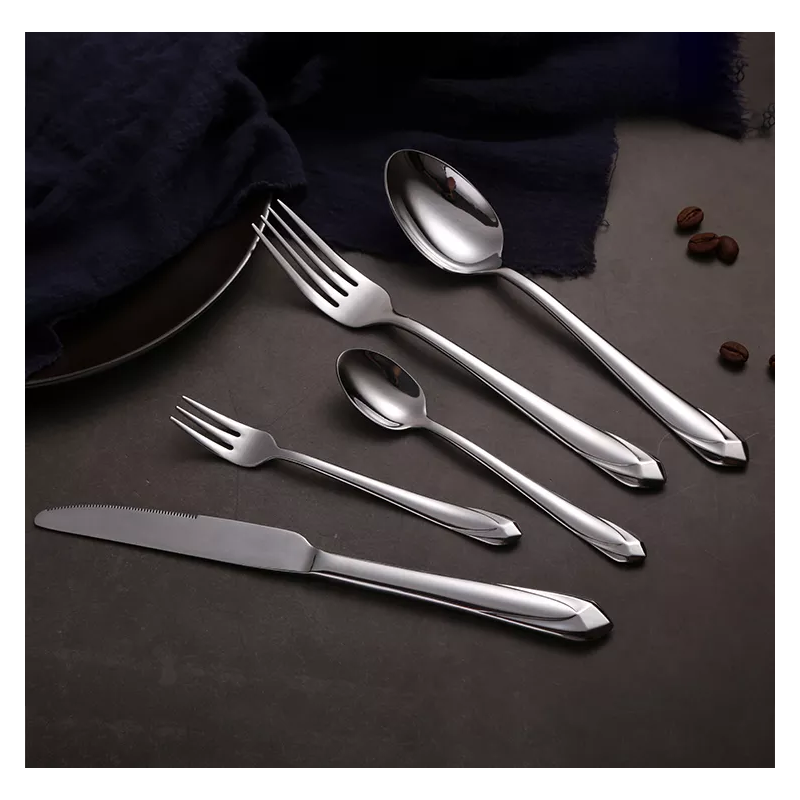 Wholesale 430 stainless steel unique restaurant flatware set spoons fork knife dining cutlery set图3