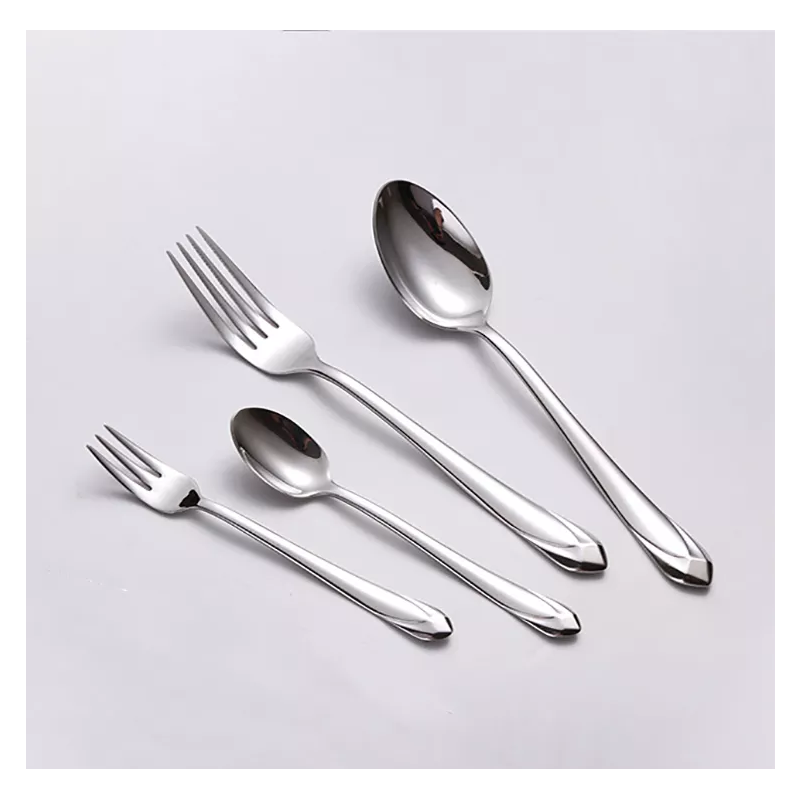 Wholesale 430 stainless steel unique restaurant flatware set spoons fork knife dining cutlery set图2