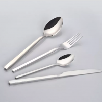 High quality SUS430 mirror polish camping cutlery spoons and knives fork and spoon silverware set fl