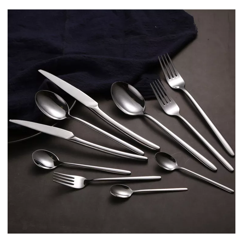 Hot sale wedding stainless steel restaurant flatware silver cutlery set party wedding flatware sets图2