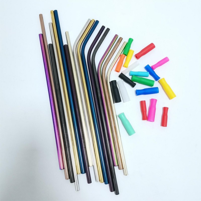 Eco friendly drinking paille inox metal straw set 304 stainless steel straw图2