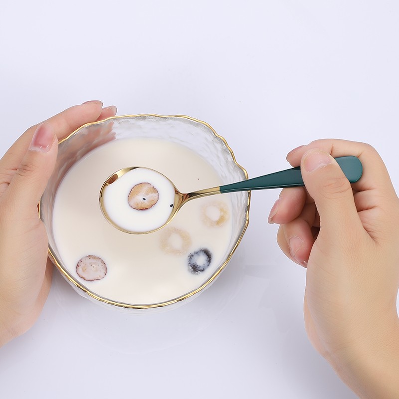 18/10 stainless steel gold titanium and painting color coffee dessert soup spoon图2