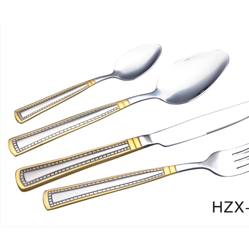 Bulk Stainless Steel Gold Plated Dinner Fork/Dinner Tine Spoon/Tea Spoon(Tine)图5