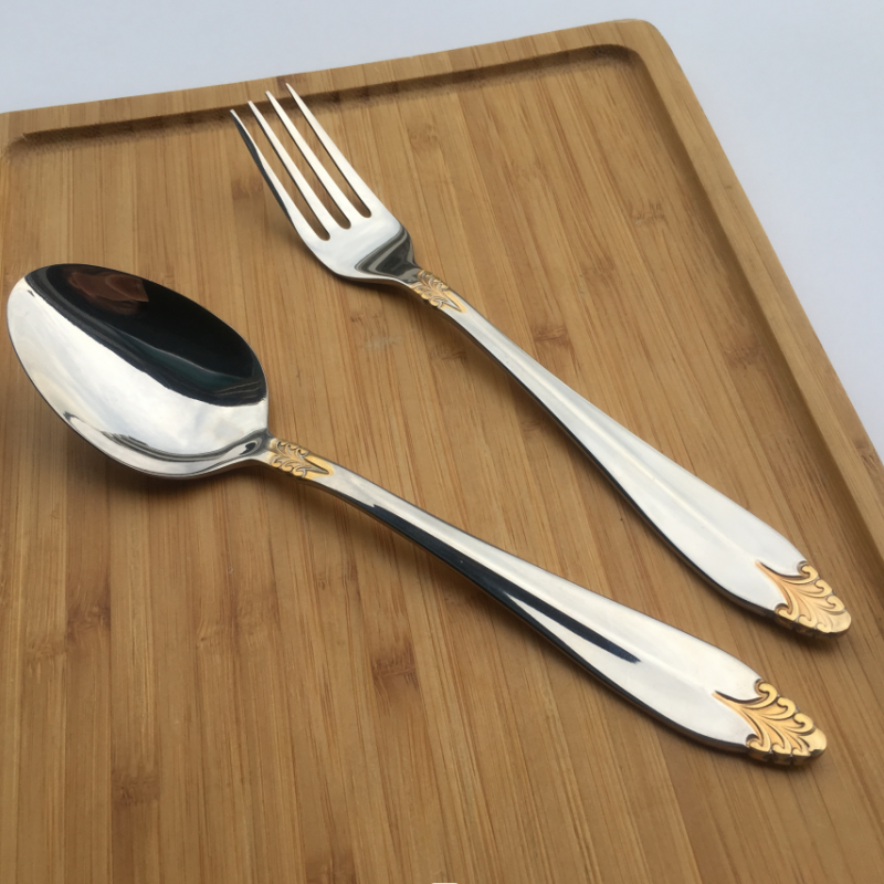 China manufacturers stainless steel high quality gold plated cutlery stainless steel cutlery flatwar图2