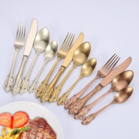 Wholesale Wedding Restaurant Luxury Banquet flatware set stainless steel cutlery set