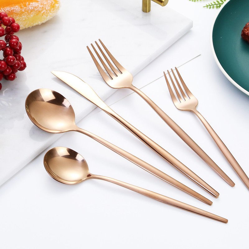 high grade quality stainless steel flatware set fork knife spoon 5 pcs stainless steel cutlery set图2