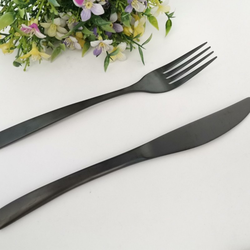 Black PVD Coating SS 18/0 silverware Cutlery Sets Luxury Dinnerware Sets For Wedding Party Restauran图2
