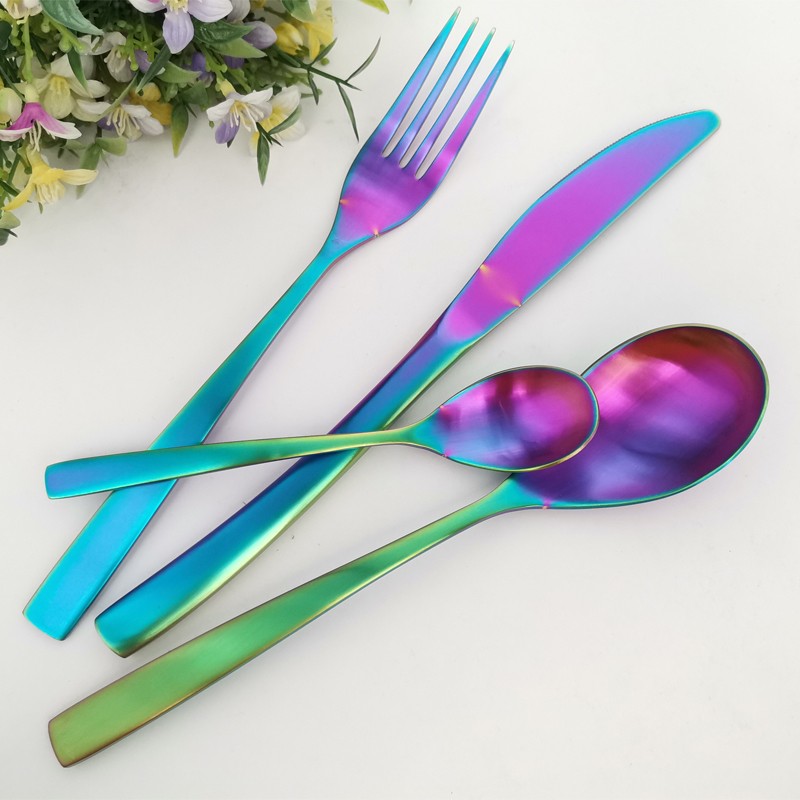 Black PVD Coating SS 18/0 silverware Cutlery Sets Luxury Dinnerware Sets For Wedding Party Restauran图5