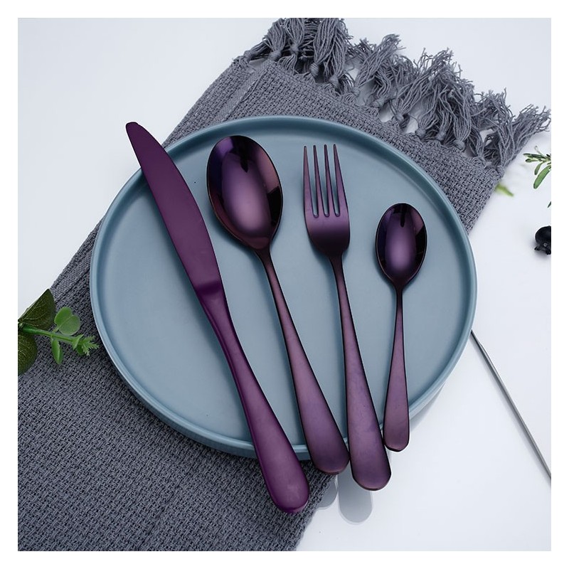 Stainless steel silver silverware hotel spoon fork knife cutlery/flatware set图2