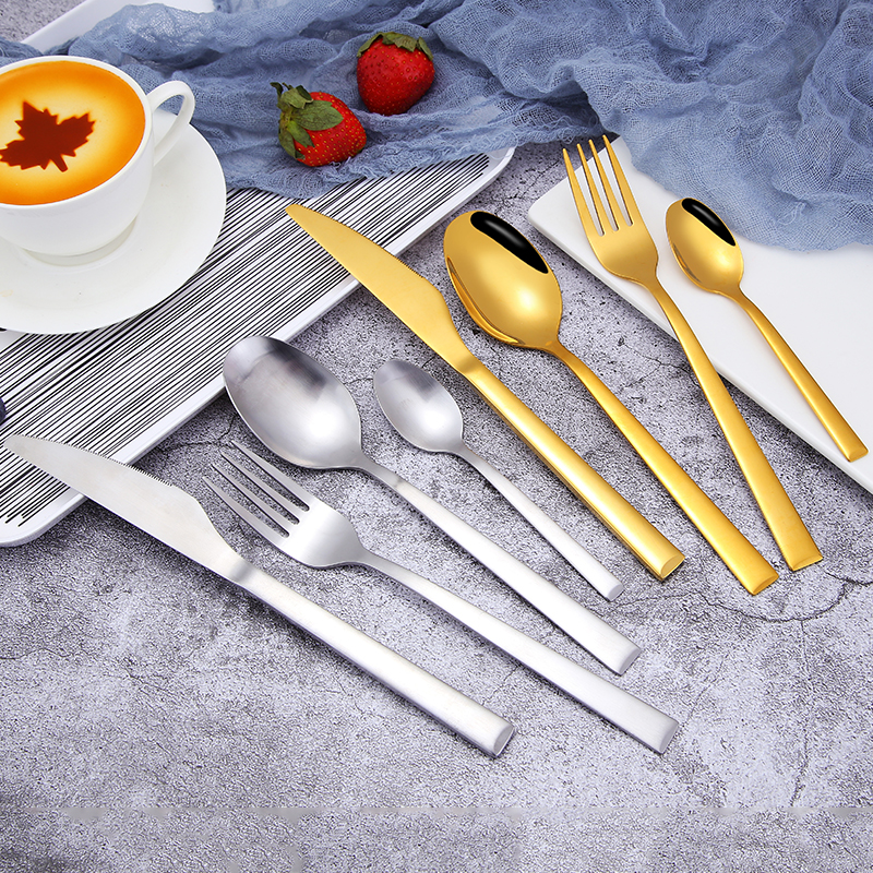 Bulk Gold Plated Stainless Steel Cutlery Set, Kitchen Fork Spoon Knife Cutlery图5