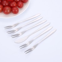 Wholesale modern style silver mooncake appetizer dessert tea fork fruit knife and fork