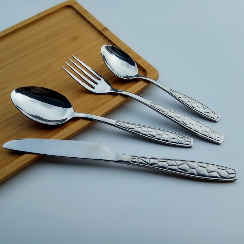New arrival luxury spoon fork and knife metal flatware cutlery set stainless steel cutlery set flatw图3