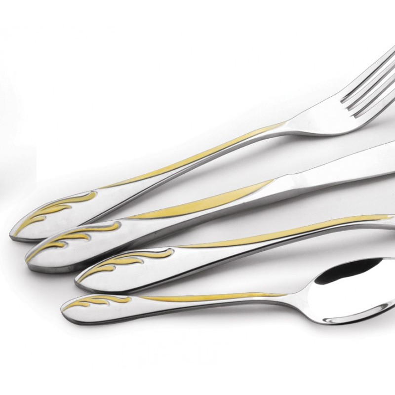High Quality Fork Knife Spoon Gold Pattern Stainless Steel Party Goldplated Wedding Flatware Cutlery图4
