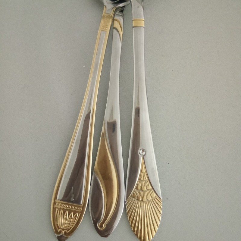 18/10 stainless steel flatware gold plated hotel buffet wedding cutlery stainless steel gold cutlery图5