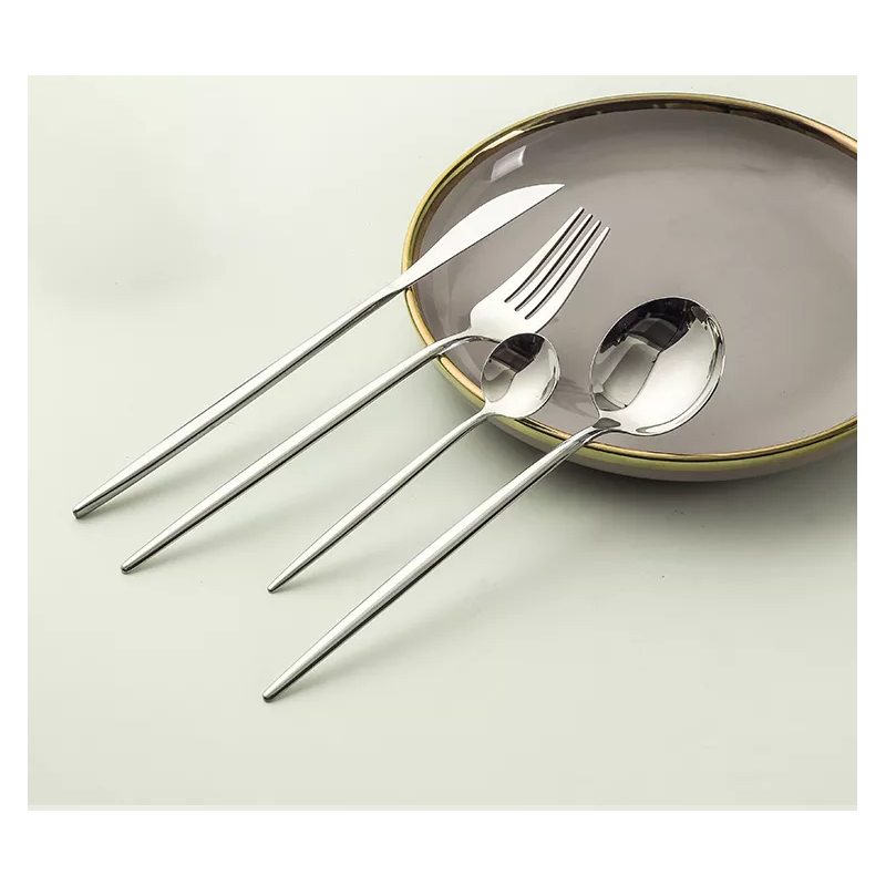 Hot selling 4 piece bright mirror tableware promotion gift stainless steel sliver cutlery set with b图3