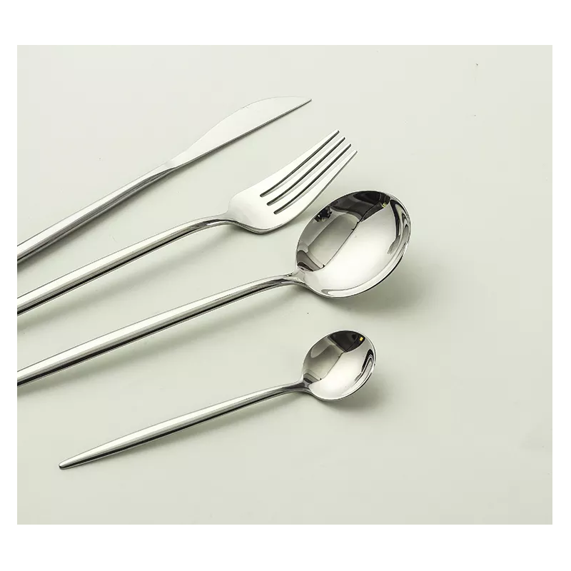 Hot selling 4 piece bright mirror tableware promotion gift stainless steel sliver cutlery set with b图4