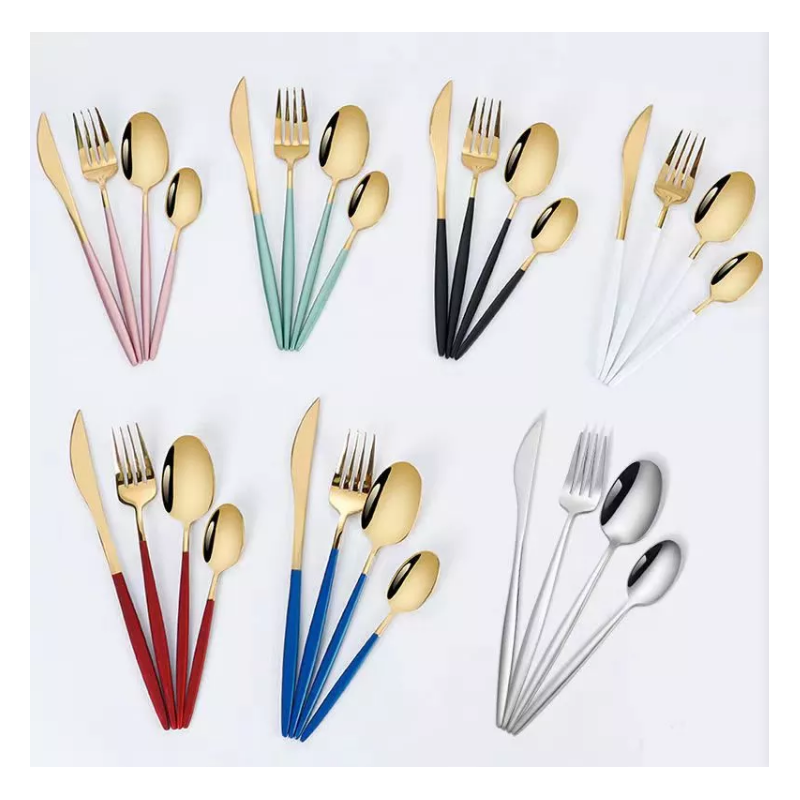 Wholesale OEM luxury stainless steel portuguese gold cutlery set fork spoons knife jogo de talheres图4