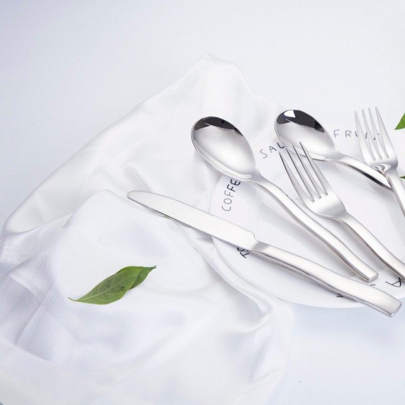 Thick materials easy to clean antiskid silverware succinct practical stainless steel cutlery set who图2
