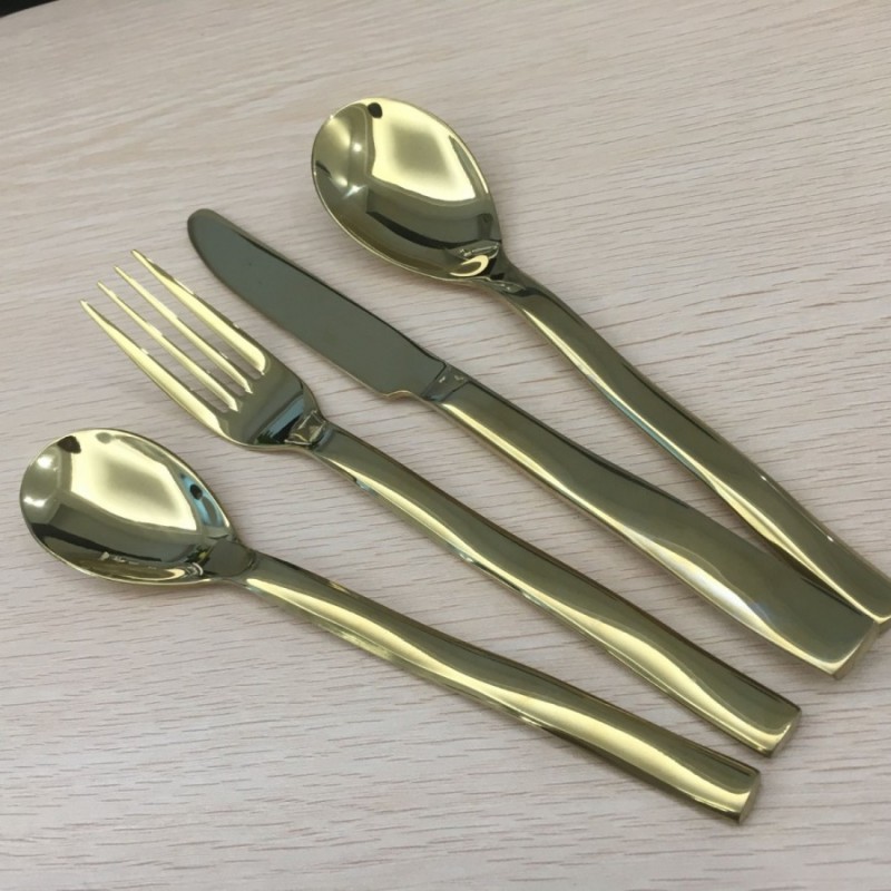 Thick materials easy to clean antiskid silverware succinct practical stainless steel cutlery set who图3
