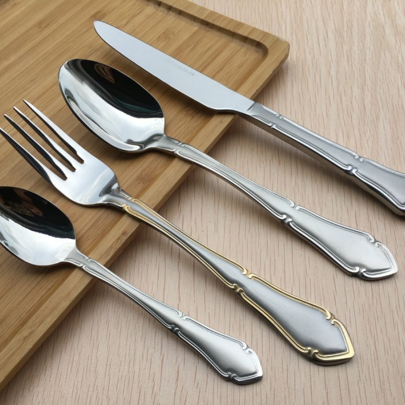 High grade royal wedding stainless steel cutlery set for hotel luxury vintage silverware set图3