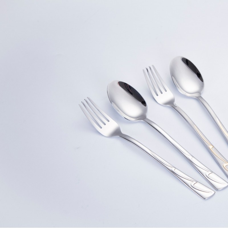 2022 top seller sandblasted hotel spoon forks stainless steel cutlery set Middle eastern style图3