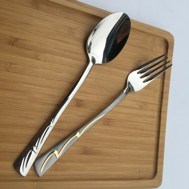 2022 top seller sandblasted hotel spoon forks stainless steel cutlery set Middle eastern style图4