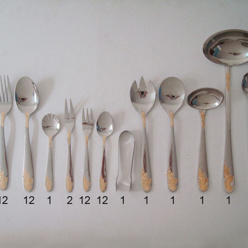 Hot selling hotel restaurant gold spoon fork knife modern stainless steel cutlery spoon 72pcs cutler图2